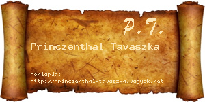 Princzenthal Tavaszka névjegykártya